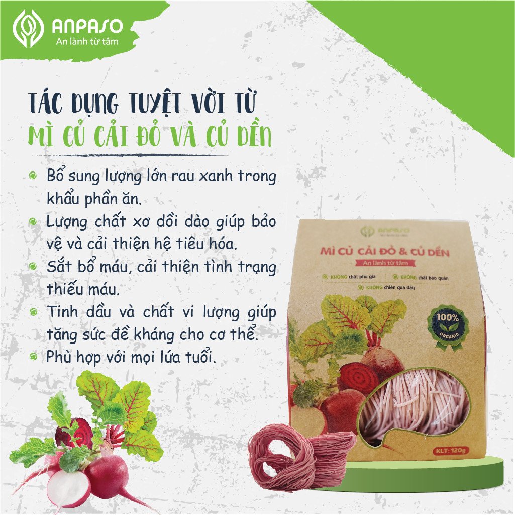 Mì Củ Cải Đỏ Và Củ Dền Organic 120g
